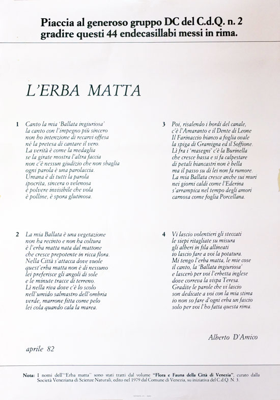 manifesto ERBA MATTA